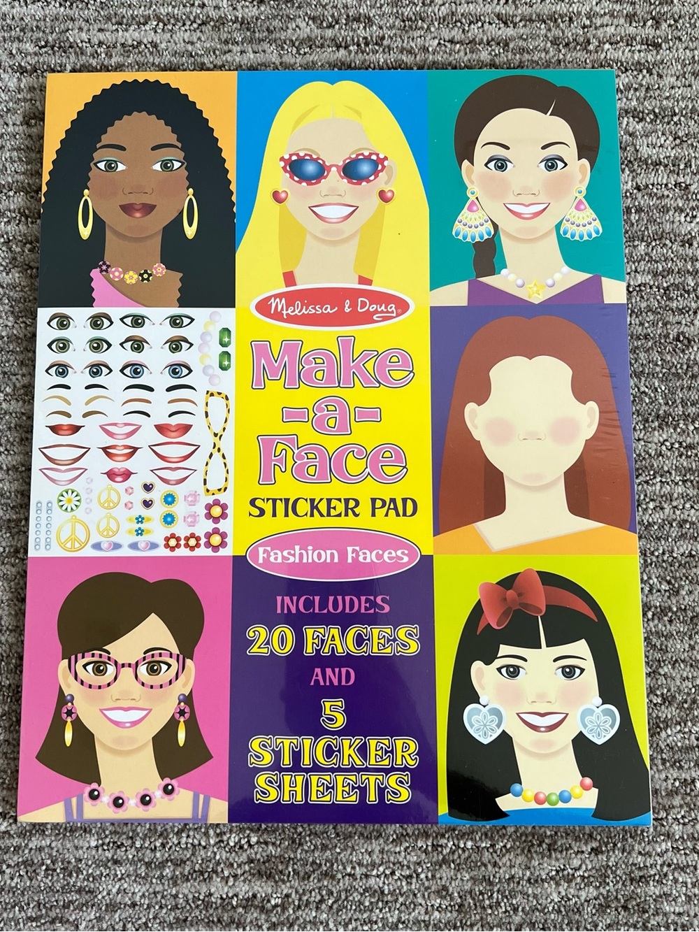 NWT Melissa & Doug Make-A-Face Sticker Pad